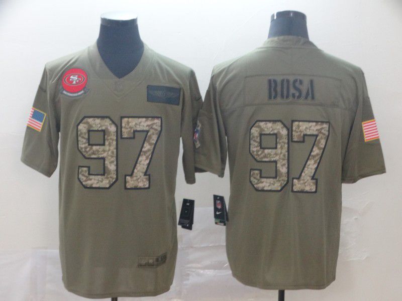 Men San Francisco 49ers #97 Bosa Nike 2019 Olive Camo Salute to Service Limited NFL Jerseys